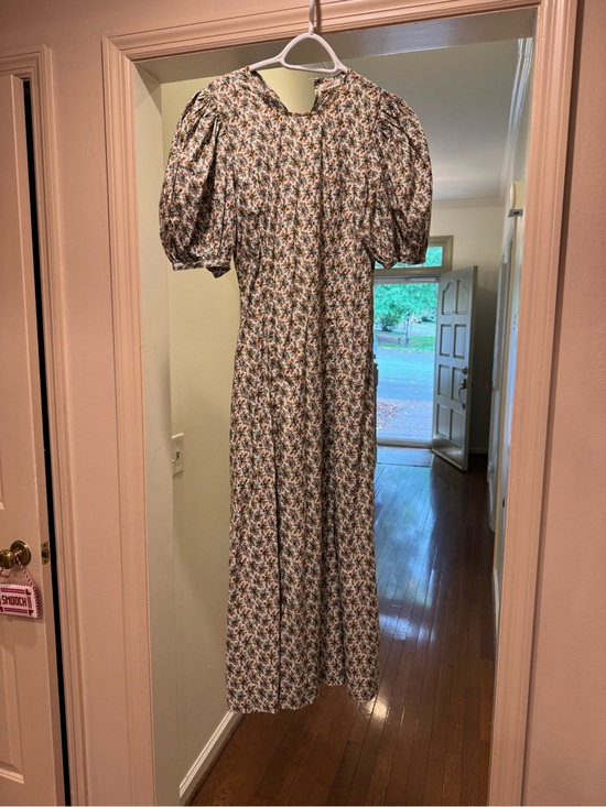 Doen Dresses & Skirts - Doen Cream Maxi Dress with Green and Brown Floral Print